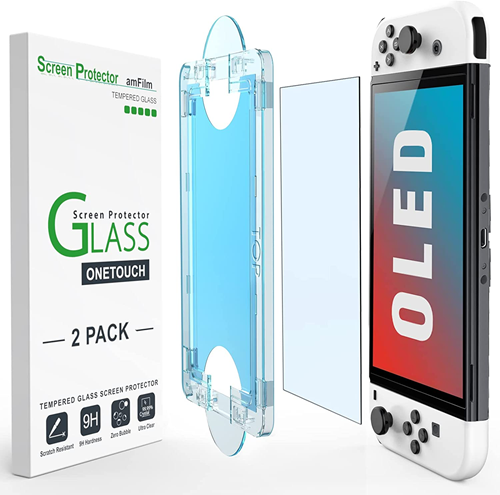 amFilm Auto-Alignment OneTouch for Nintendo Switch OLED Screen Protector