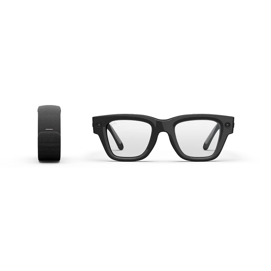 Meta Ray-Ban Display Glasses & Meta Neural Band - Shiny Black, Transitions Lenses