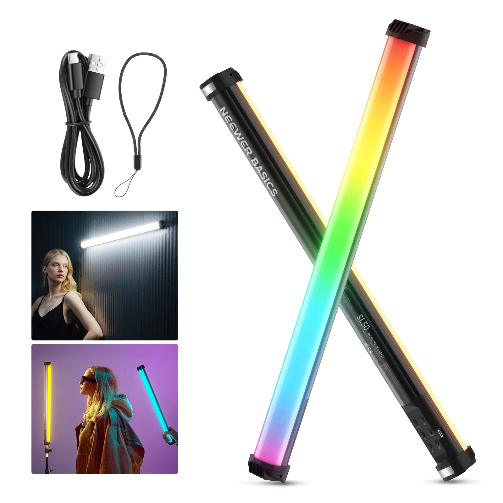 NEEWER BASICS SL50 21" Magnetic RGB Light Wand